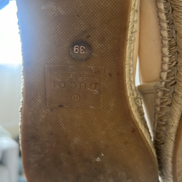 GUCCI Women's GG Logo EU 39 Web cream color Canvas Espadrilles Flats - Picture 11 of 16